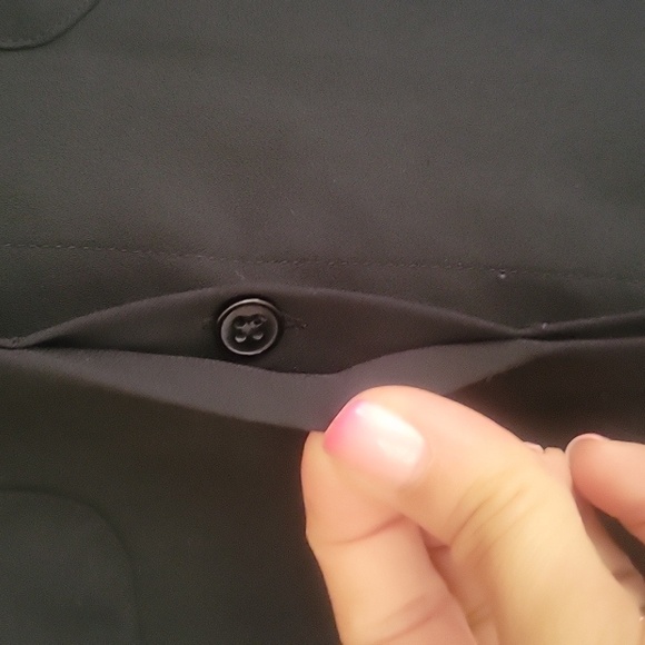 Loft Black Collarless Button Up Top Size Small - Picture 3 of 6